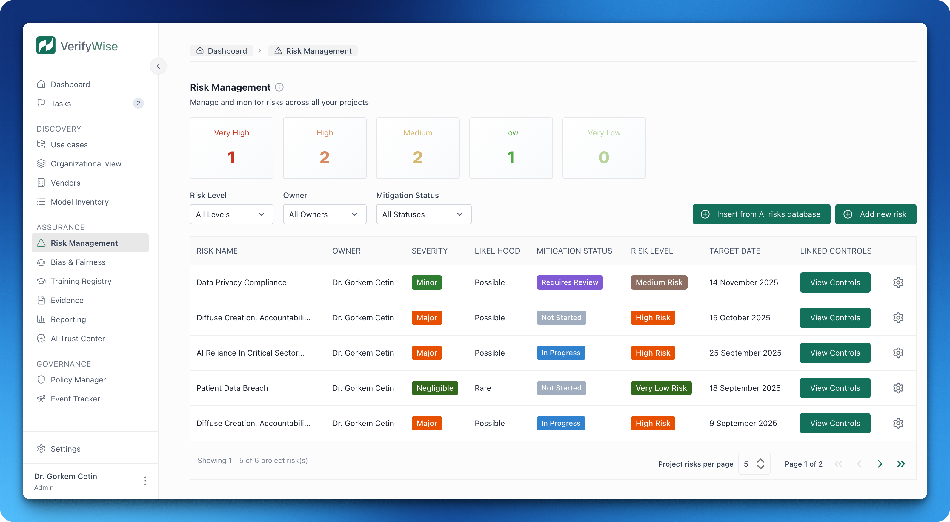 Improved Risk Management